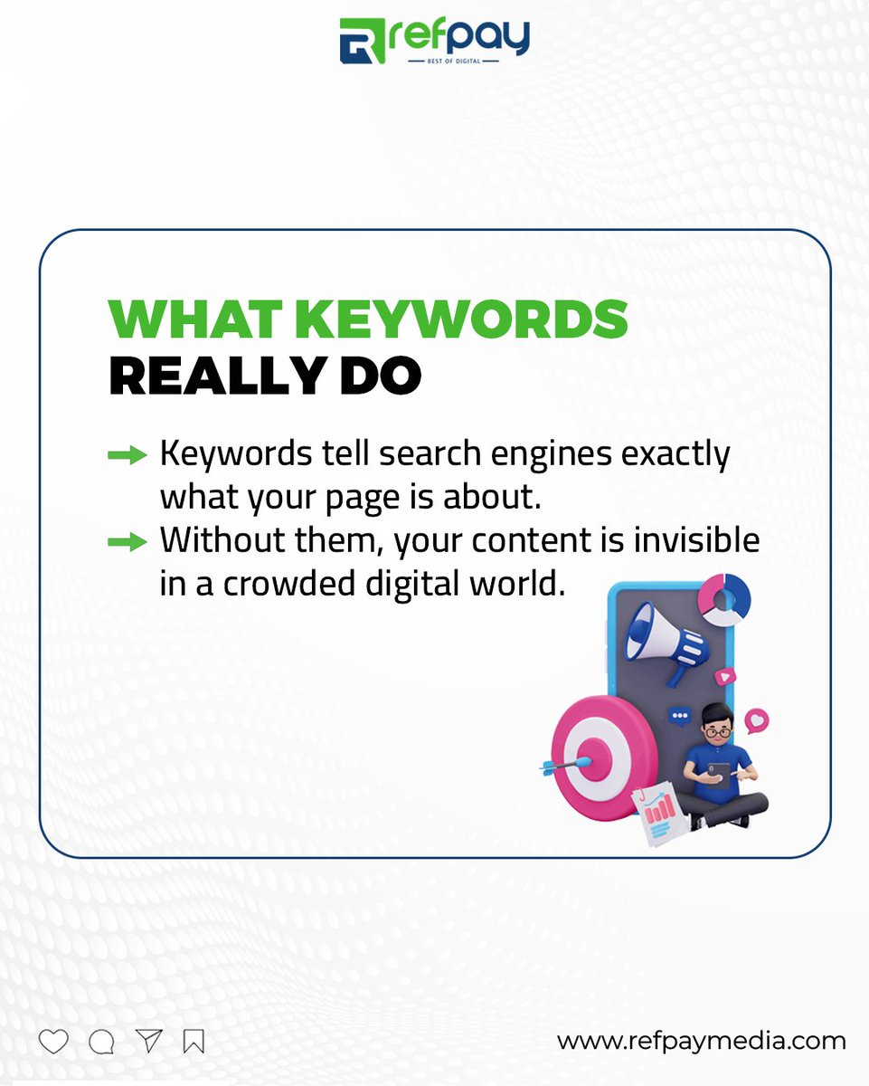 Refpaymedia's tweet image. Keywords are more than SEO terms, they’re the roadmap that guides your audience straight to your content. In today’s digital world, ignoring them means losing visibility, traffic and relevance. Choose smart keywords and you choose success.

#Keywords #DigitalMarketing #SEO