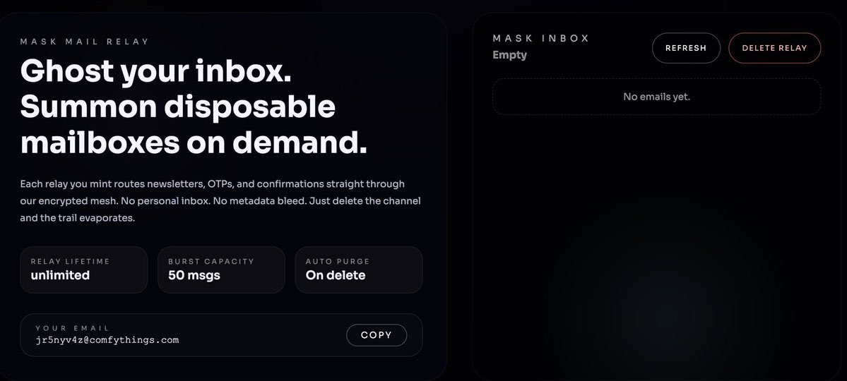 <a href="/SatoshiFlipper/">Satoshi Flipper</a> Checkout $MASK <a href="/MaskLabsSolana/">Mask Labs</a> 

Privacy oriented project with utility live as well…

Mask SIM, Mask Mail, Mask Tunnel and Mask Store working as a unified privacy layer.

MaskID, MaskScan, MaskChat and MaskOS features are in development.