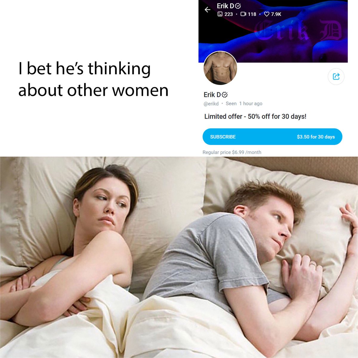 It's black week, so you know what he's thinking of