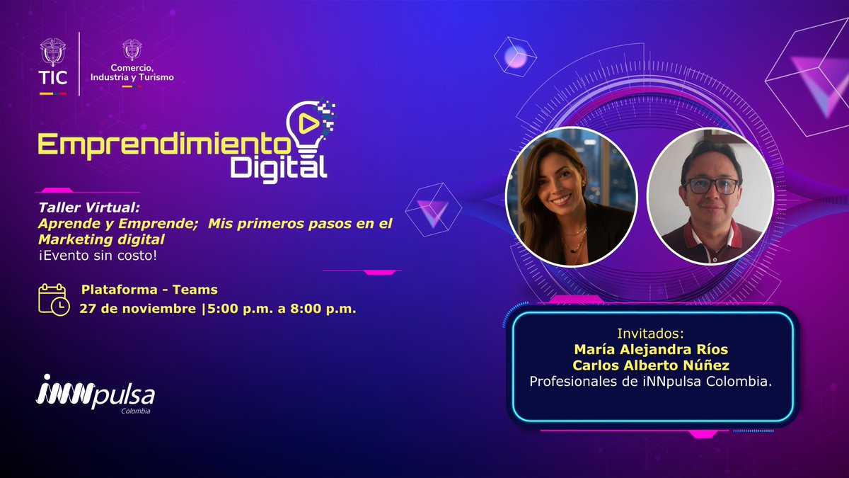 TalentoDigCol's tweet image. #EmprendimientoDigital I Activa el poder de tu marca en el taller virtual “Aprende y Emprende: Mis primeros pasos en el Marketing Digital”. 

Conoce herramientas prácticas para impulsar tu negocio y conectar con más clientes. 
Inscríbete 👉 events.teams.microsoft.com/event/4f869c88…