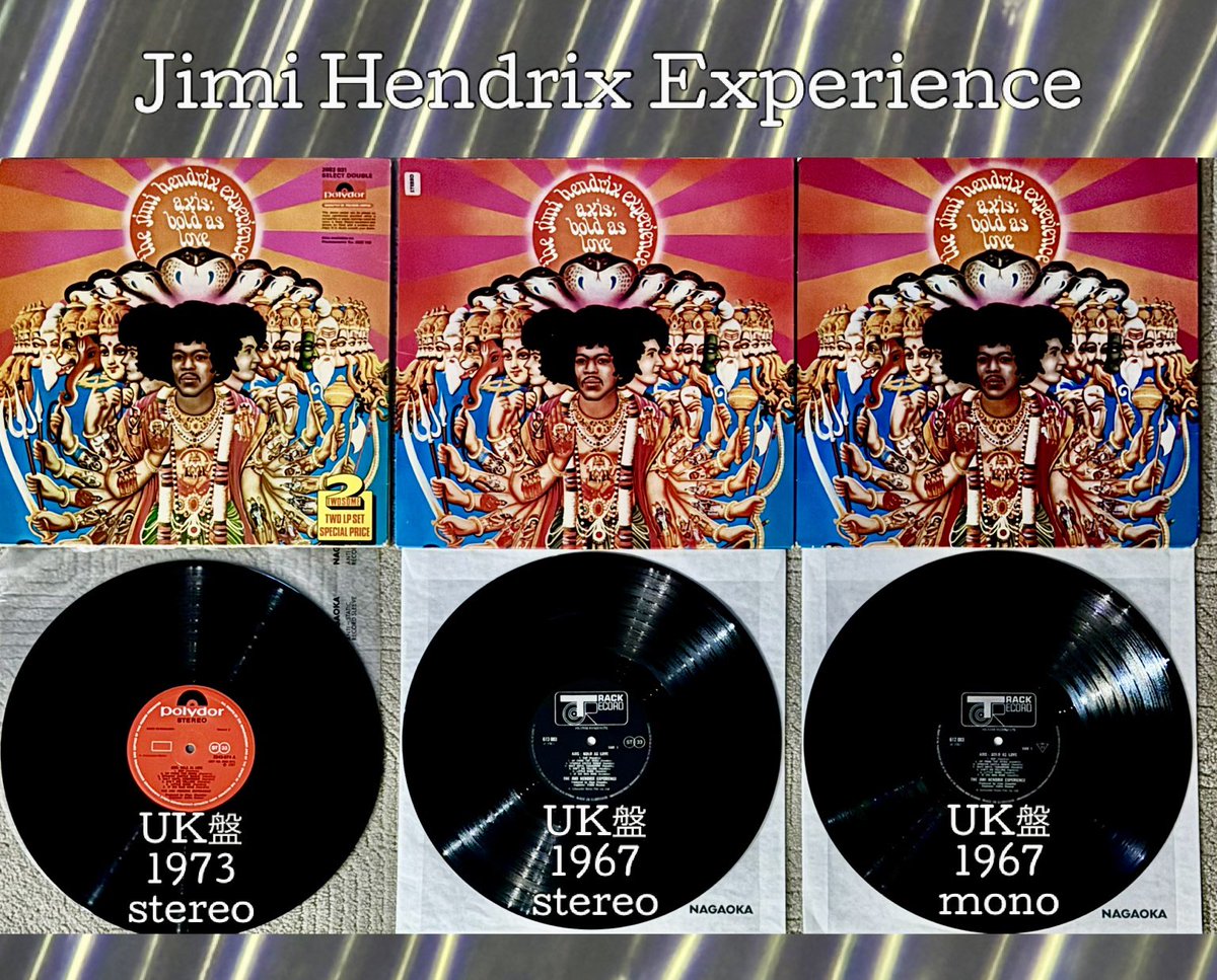 NISHIta1170104's tweet image. 🙇
本日の締めは
Jimi Hendrix Experience『Axis: Bold As Love』UK盤1967年mono、UK盤1967年stereo、UK盤1973年stereo
A-1の&quot;EXP&quot;はstereoとmonoでテイクが違うけどどっちもカッコイイ😊
&quot;Little Wing&quot;はmonoかな👍

NAGAOKA MP-MONO 0.7mil MP700
#analog #rock #jazz #レコード #オーディオ #audio