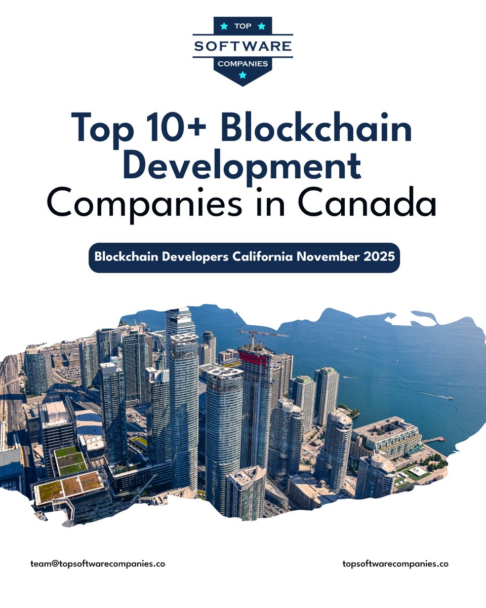 topsoftwarefirm's tweet image. Canada is quickly becoming a global hotspot for blockchain innovation. From dApps to DeFi to enterprise-grade solutions here are the leading Canadian companies driving the Web3 revolution.

#BlockchainDevelopment #BlockchainCanada #BlockchainCompanies #CryptoDevelopment