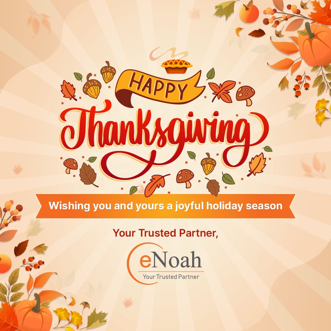 enoahisolution's tweet image. Grateful today and every day! 🍁 Happy Thanksgiving from all of us at eNoah. A big thank you to our customers, partners, and employees for your trust, collaboration, and continued support. Together, we grow stronger. 🙏✨ #Thanksgiving #Gratitude #eNoah #Thankful #CustomerFirst