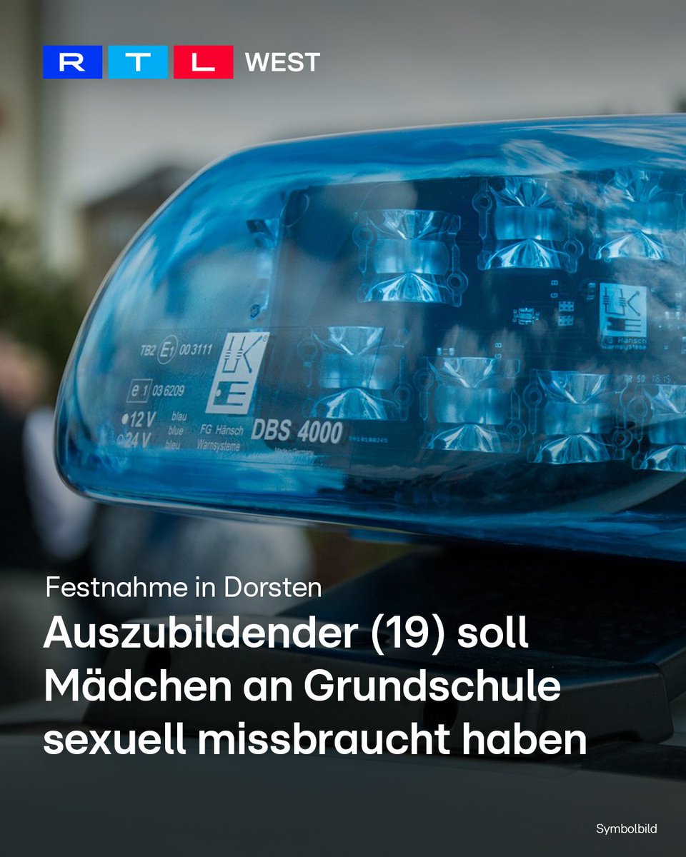 RTLWEST's tweet photo. In #Dorsten hat die #Polizei einen 19-Jährigen festgenommen. Er soll ein #Mädchen bei der Hausaufgabenbetreuung an einer Grundschule sexuell #missbraucht haben. Die Schülerin hatte sich ihrer Mutter anvertraut. Noch ist unklar, ob auch weitere Kinder betroffen sind. Der Auszubildende sitzt in #Untersuchungshaft.