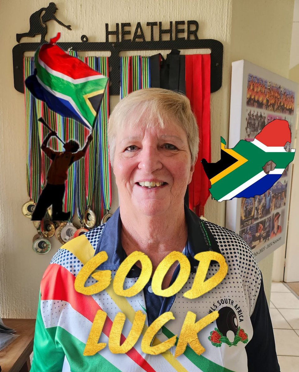 My mom is headed to Cyprus tomorrow to represent Bowls SA. She is so much cooler than me. 

Please feel free to wish her luck so I can pass on the message!

(And yes, those are SOME of her medals in the background 😂🇿🇦🎉)
