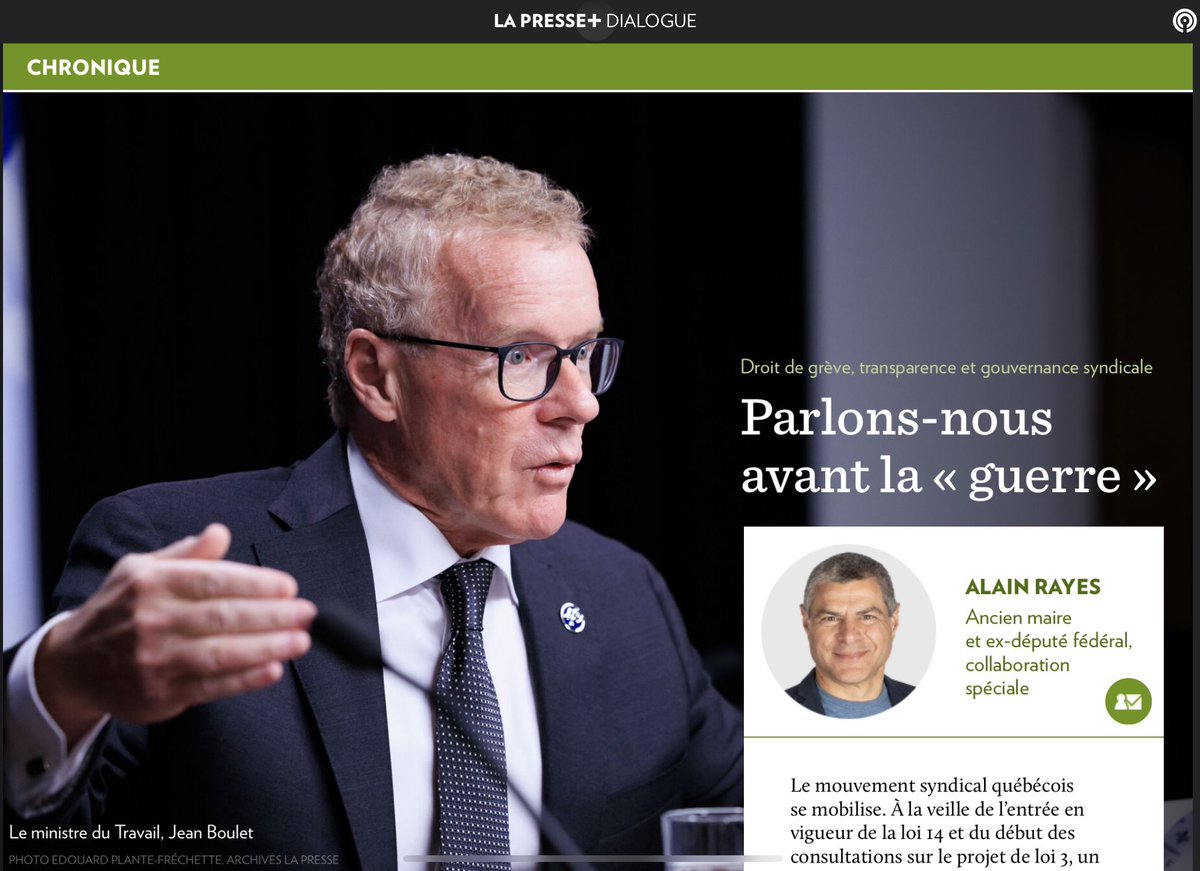 Ma chronique dans <a href="/LP_LaPresse/">La Presse</a> ce matin 👉🏻 alainrayes.ca