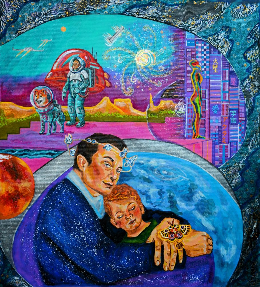 New drop!)

Moth’s Lumen 光の蝶

1/1 - offers

In a world where neon outshines the night sky &amp; cities grow like living organisms of light &amp; steel, there are still pockets of silence.
read full on <a href="/foundation/">Foundation 🌐</a> 

Acrylic on canvas with metallic leafs.
link🔽