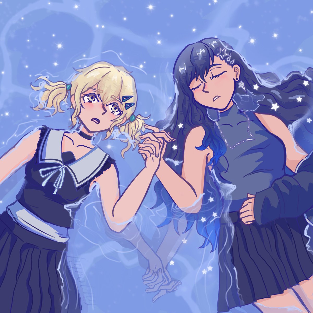 PyroL1ly's tweet photo. University is nerfing me but yuri prevails

Day 1: Stars/Yearning✨🌃
#AnhaneWeek25 #杏こは https://t.co/qrtnJJIPAT