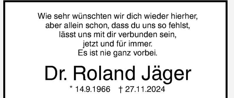 Heute vor einem Jahr ist Roland Jäger verstorben. 

Er hatte uns als <a href="/RolandJger4/">Roland Jäger</a> hier täglich über das Infektionsgeschehen informiert und seine Auswertungen dazu mit uns geteilt.

Er fehlt.

🕯️🖤