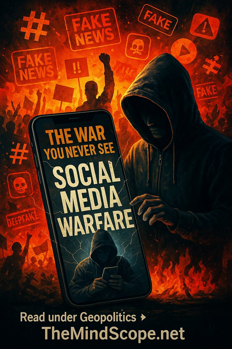 ⚠️🔥 THE WAR YOU NEVER SEE — NEW ARTICLE OUT NOW

Governments no longer destabilize rivals with armies.
They do it with hashtags, fake leaks, deepfakes, digital riots, and engineered chaos.
My latest investigation exposes the secret playbook of Social Media Warfare.

Read under