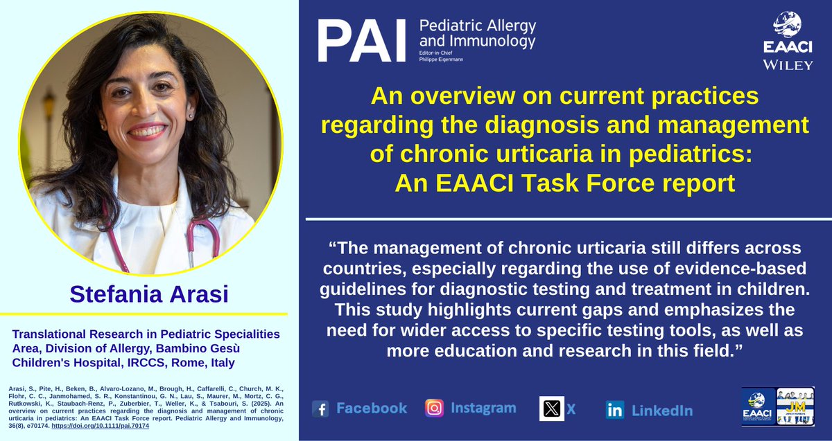 pai_eaaci's tweet photo. One more #JuniorMember highlight, an #EAACI Task Force -> we present Stefania Arasi
the original article: 🔗 https://t.co/BxBEQ1NsPX
.
#pai_journal #mustread #openaccess #originalarticle #TaskForce #evidencebased #ChronicUrticaria @ArasiStefania https://t.co/OVDBIbsRkU