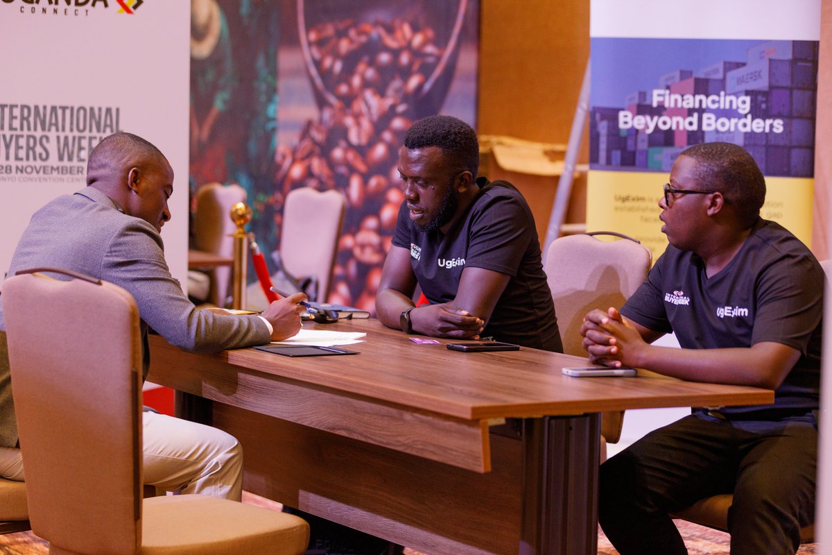 iRaymondMugume's tweet photo. Day 3 at Buyers Week has the deal rooms in full motion. International buyers are meeting with certified Ugandan exporters for focused negotiations, reviewing product quality, volumes, pricing, logistics, and long-term supply options.

These structured sessions are crucial in converting market interest into real contracts, building trust, and aligning Uganda’s export capability with global demand. The momentum is strong, and many of today’s engagements are already shaping into concrete trade opportunities.

#UgandaConnect #BuyersWeek #MeetConnectTrade