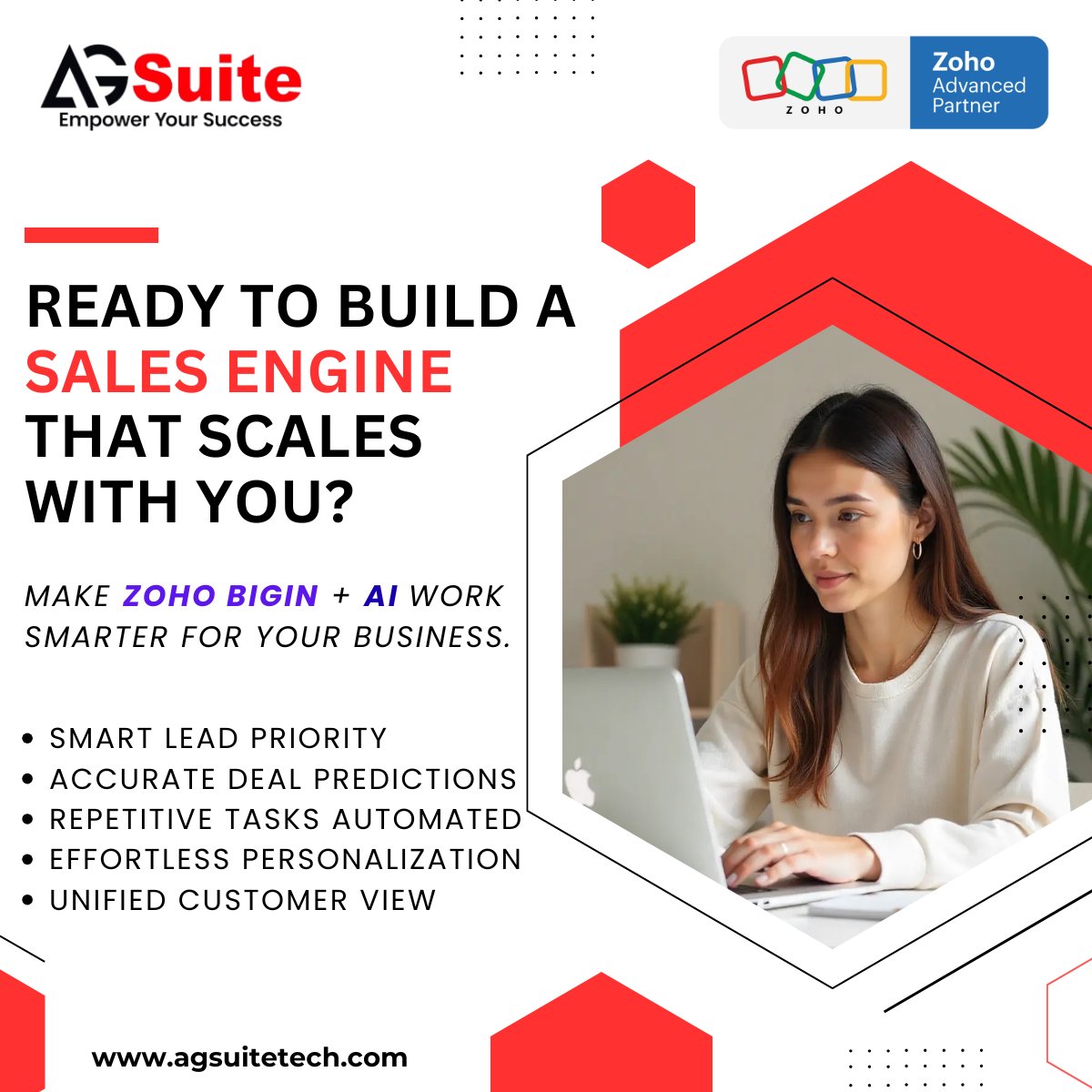 AI in Zoho Bigin Is Quietly Transforming How Small Teams Sell — and AGSuite Is Making That Transformation Seamless

👉 Book a free consultation: agsuitetech.com/free-consultat… 

#ZohoBigin #AIPoweredSales #SalesAutomation #ZohoPartner #AGSuiteTechnologies #WorkSmarter #FutureOfSales