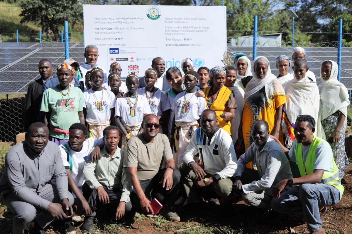 52,000+ people in Meketel Zone now have safe water thanks to UNICEF &amp; <a href="/FCDOGovUK/">Foreign, Commonwealth & Development Office</a>  (EC2R), who solarized water schemes in Gublack, Genete Mariam &amp; Gilgel Beles. Clean water powered by the sun!

#WaterForAll #SolarEnergy