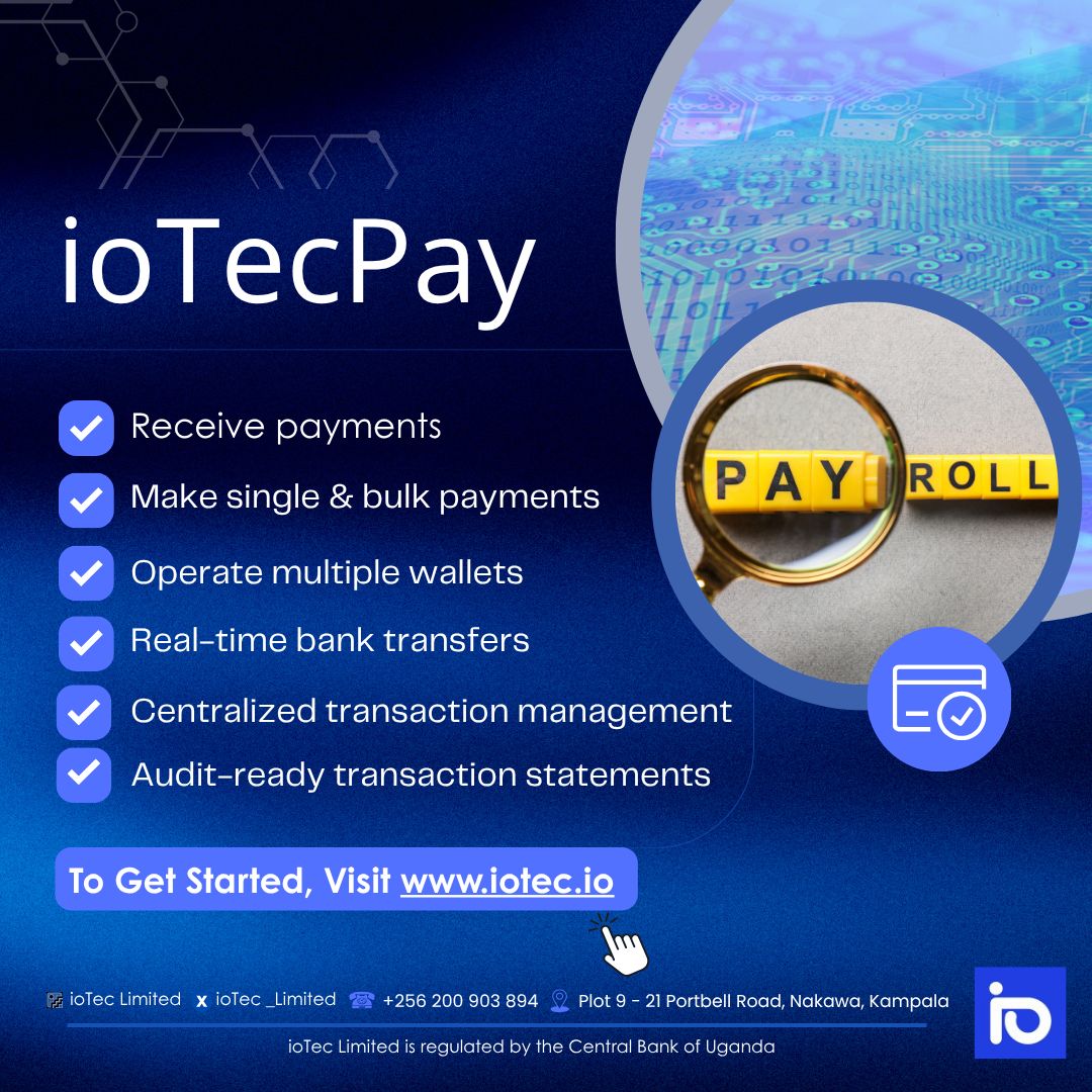 ioTec_Limited's tweet image. Are you planning end of month payments? With ioTec Pay, you can make single &amp;amp; bulk Payments to both mobile money wallets and commercial bank accounts. With ioTec Pay you are able to save time on doing regular tasks.

To get started visit iotec.io

#digitalsolution