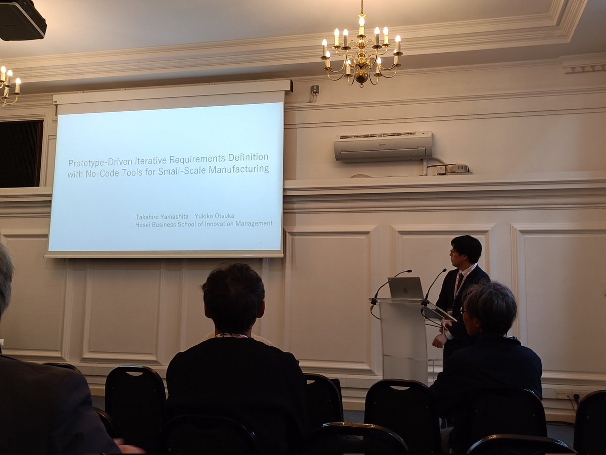 55IMAnoIM's tweet image. 始めての英語発表チャレンジ。
昨日のリハーサルより格段に良くなりました！
#法政大学専門職大学院イノベーションマネジメント研究科 #中小製造業におけるノーコードツールを用いたプロトタイプ駆動型反復的要件定義 #ProMAC