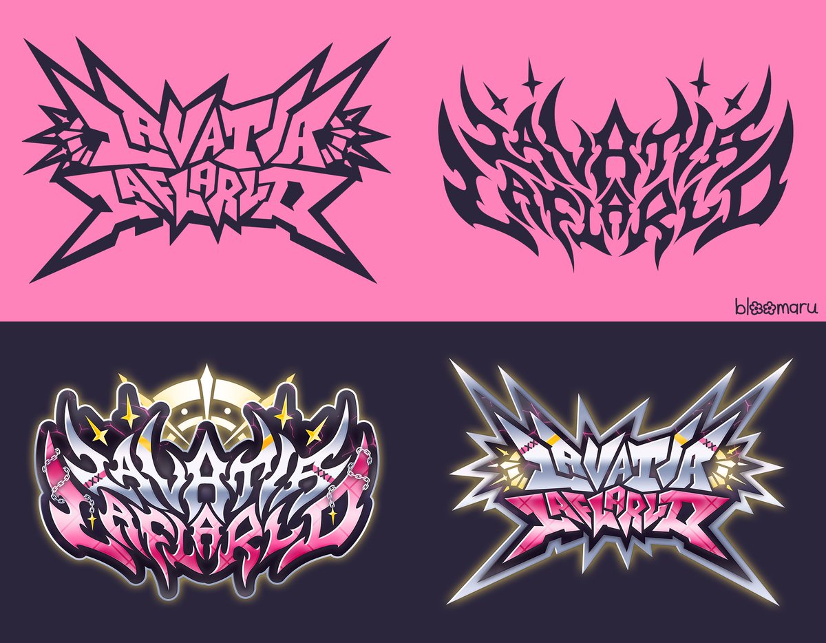 bloooomaru's tweet image. Commission work for @/LavatiaLaflarld. Thank you so much! 🌸🩷

#logotype #vtuberlogo #logodesign #commission #lettering