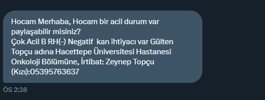 ANKARA 
ÇOK ACİL KAN İHTİYACI
B Rh(-)
Şunu hızlıca paylaşabilir miyiz dostlar?