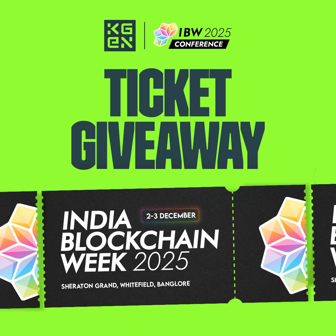 🟩KGeN x IBW Giveaway is here!

We’ve teamed up with <a href="/IBWofficial/">India Blockchain Week (IBW) Conference | 2-3 Dec</a> to give away 3 IBW tickets 🎟🎟🎟

Here's how you enter the raffle:

1. Follow <a href="/IBWofficial/">India Blockchain Week (IBW) Conference | 2-3 Dec</a> &amp; <a href="/KGeN_IO/">KGeN 🟩</a>
2. RT this post
3. Tag 1 friend you want to attend IBW with 👇

That’s it. You’re in.

⏰ Winners announced in