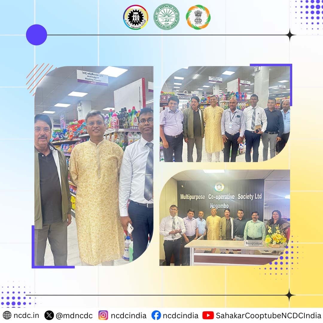 mdncdc's tweet image. Strengthening cooperation across borders🇮🇳🤝🇱🇰
On the last day of the Sri Lanka visit, Sh. Pankaj Bansal, Addnl. Secretary, Ministry of Cooperation, and MD, NCDC, along with the NEDAC delegation, visited the Negombo Multipurpose Cooperative Society Ltd., Sri Lanka.
He held a…
