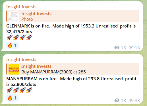 insightinvests's tweet image. GLENMARK, MANAPURRAM, SONACOMS - our positional bets absolutely soared today! 📈 Great shots for the free Telegram channel.

Telegram - t.me/InsightInvests

#Glenmark #MANAPURRAM #sonacoms #Breakoutstocks #BREAKING #breakingnews‌ #SwingTrading #FuturesTrading