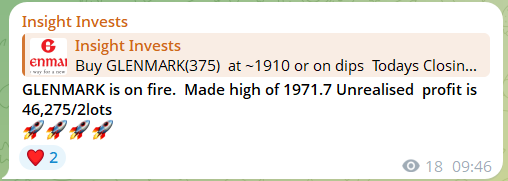 insightinvests's tweet image. GLENMARK, MANAPURRAM, SONACOMS - our positional bets absolutely soared today! 📈 Great shots for the free Telegram channel.

Telegram - t.me/InsightInvests

#Glenmark #MANAPURRAM #sonacoms #Breakoutstocks #BREAKING #breakingnews‌ #SwingTrading #FuturesTrading