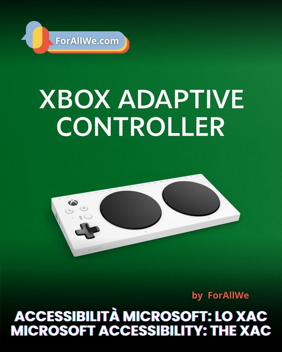 forallwe's tweet photo. An useful article about the famous Xbox Adaptive Controller by ForAllWe, English Version: https://t.co/EOtzXIp1Xm
Italian Version: https://t.co/UA9UxExnY7
#GamingPerTutti #Accessibilità #ForAllWe #GamingForAll #InclusiveGaming #XboxAdaptiveController #Accessibility https://t.co/f7g337KzmW