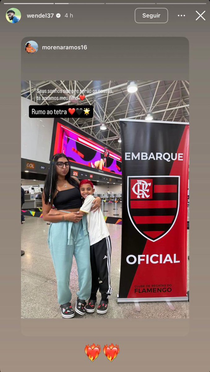 _JPGuerra's tweet image. ⚠️ O volante #Wendel, do #Zenit, mandou o filho para #Lima para acompanhar o @Flamengo na final da @Libertadores.