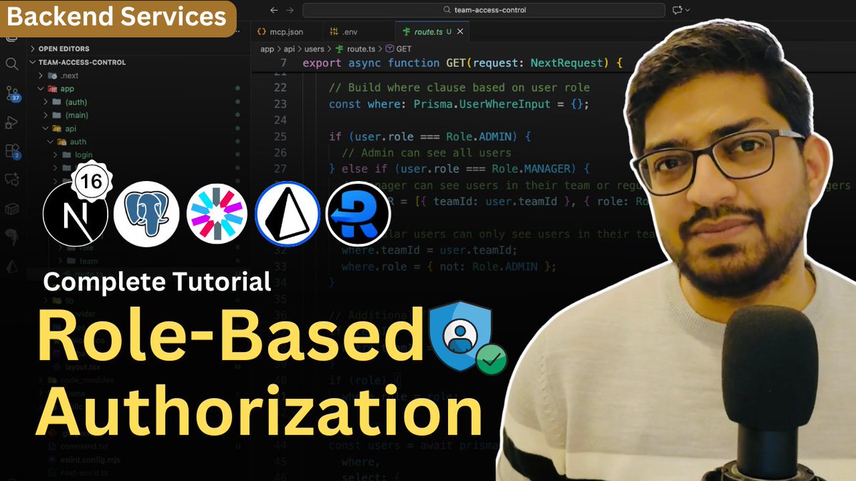 IMDmalvia's tweet image. 🚀 Build Next.js 16 &amp;amp; PostgreSQL Role Based Access Control Tutorial
🔗youtu.be/mWwyNxyljyM
#nextjs #reactjs #programming #javascript #coding #code #tutorials #html #NodeJS #CSS3 #100DaysOfCode #creativecoding #learntocode #FrontEndDevelopment #CodeNewbies #WebDevelopment