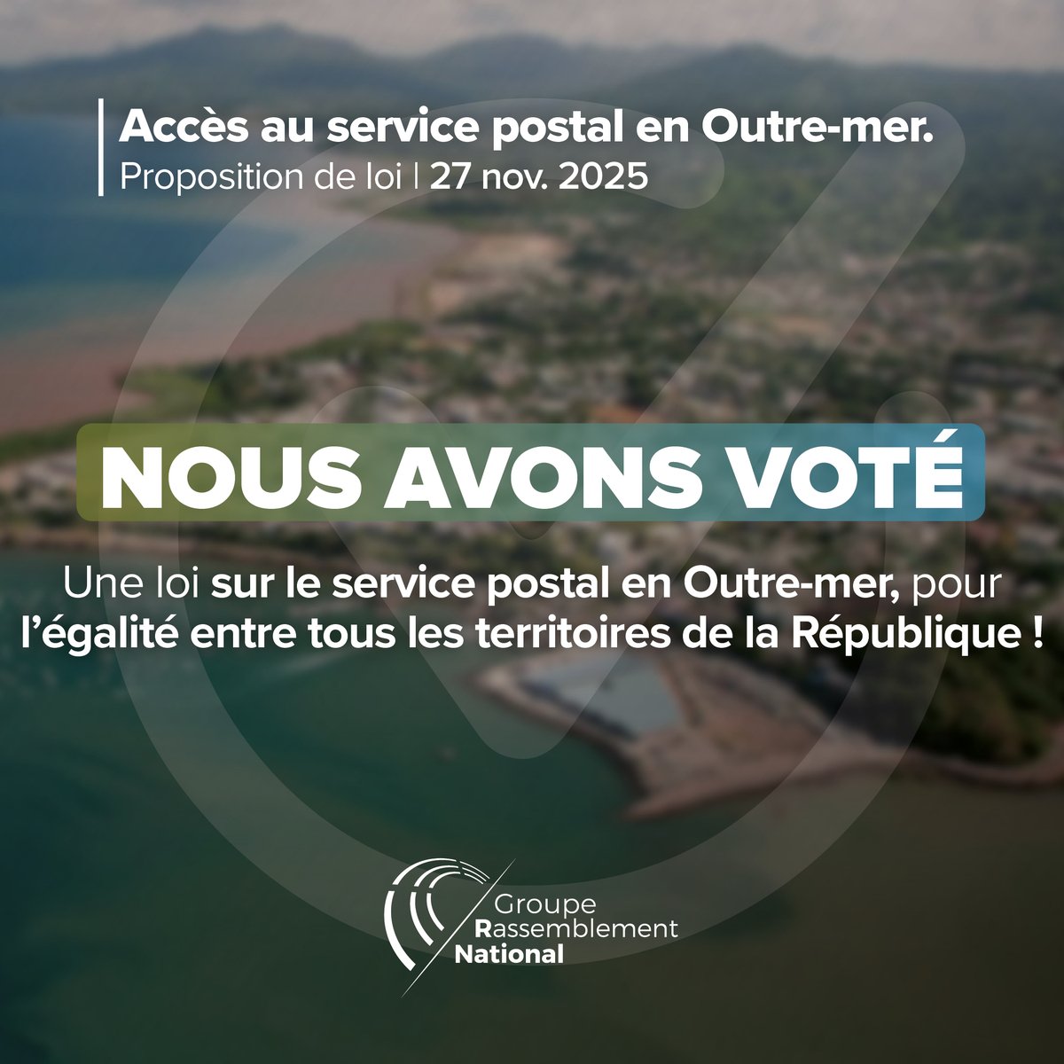 groupeRN_off's tweet image. ✅ Grâce aux députés @RNational_off nous venons d&apos;adopter une loi essentielle pour garantir une véritable égalité entre tous les territoires de la République.

Un service postal fiable et accessible, c’est un droit pour nos compatriotes ultramarins. #DirectAN 🇫🇷