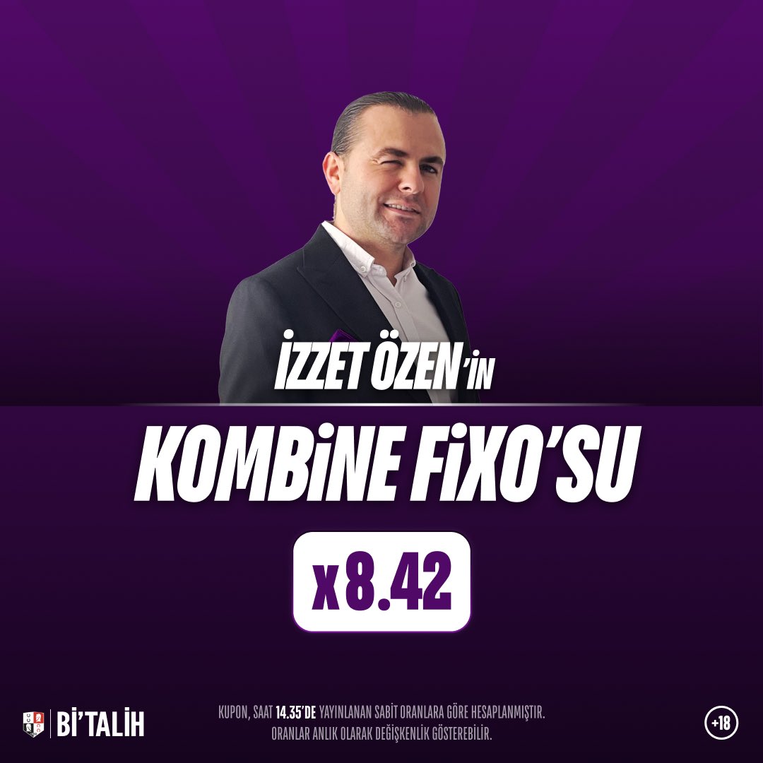 📣 <a href="/izzet_ozen/">İzzet ÖZEN</a> günün yarışlarını analiz etti, FİXO Ganyan ve FİXO İkili tercihlerinden oluşan Kombine FİXO kuponunu paylaştı!
🔥Toplam Oran: 8.42

FİXO ve Kombine FİXO'da 1.000 TL Bonus Bi'Talih'te! 🎁

Tıkla hemen oyna, sen de şansa ortak ol! 👇 
📲 bit.ly/4oomvwB