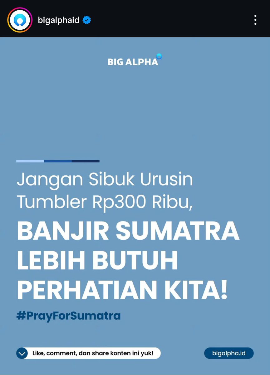 rayytama's tweet image. Terima kasih untuk simpatinya @BigAlphaID 🙏🏻 #PrayForSumatra #PrayForSumatera #AllEyesOnSumatera