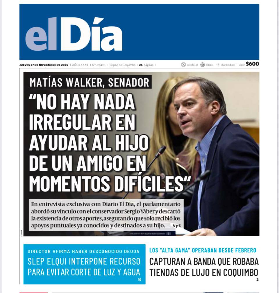 Si el senador de la república <a href="/matiaswalkerp/">Matías Walker Prieto</a> pasa por momentos difíciles y acepta dineros de su amigo conservador de bienes raíces , ni imaginar las situaciones difíciles de los chilenos comunes y corrientes.  #ChileSeCaeAPedazos