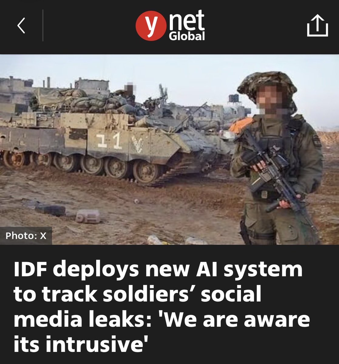 SuppressedNws1's tweet image. ⚡️🇮🇱BREAKING:

Israel is now using a new AI system called Morpheus to monitor and delete soldiers’ social-media posts. While they claim it’s to “protect sensitive information,” the real aim is to stop the exposure of war crimes documented by the soldiers themselves.

In its first…