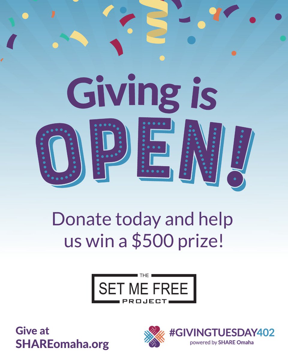 TheSMFProject's tweet image. Early Giving is here! From Nov 18–Dec 1, donate through our Share Omaha link to help us qualify for a $500 prize! 

Join our Virtual Lunch &amp;amp; Learn on Dec 2 from 12–1 PM: “Human Trafficking &amp;amp; Our Youth.

Register here: loom.ly/Y6gLfNg
Donate here: loom.ly/NtL8IB4