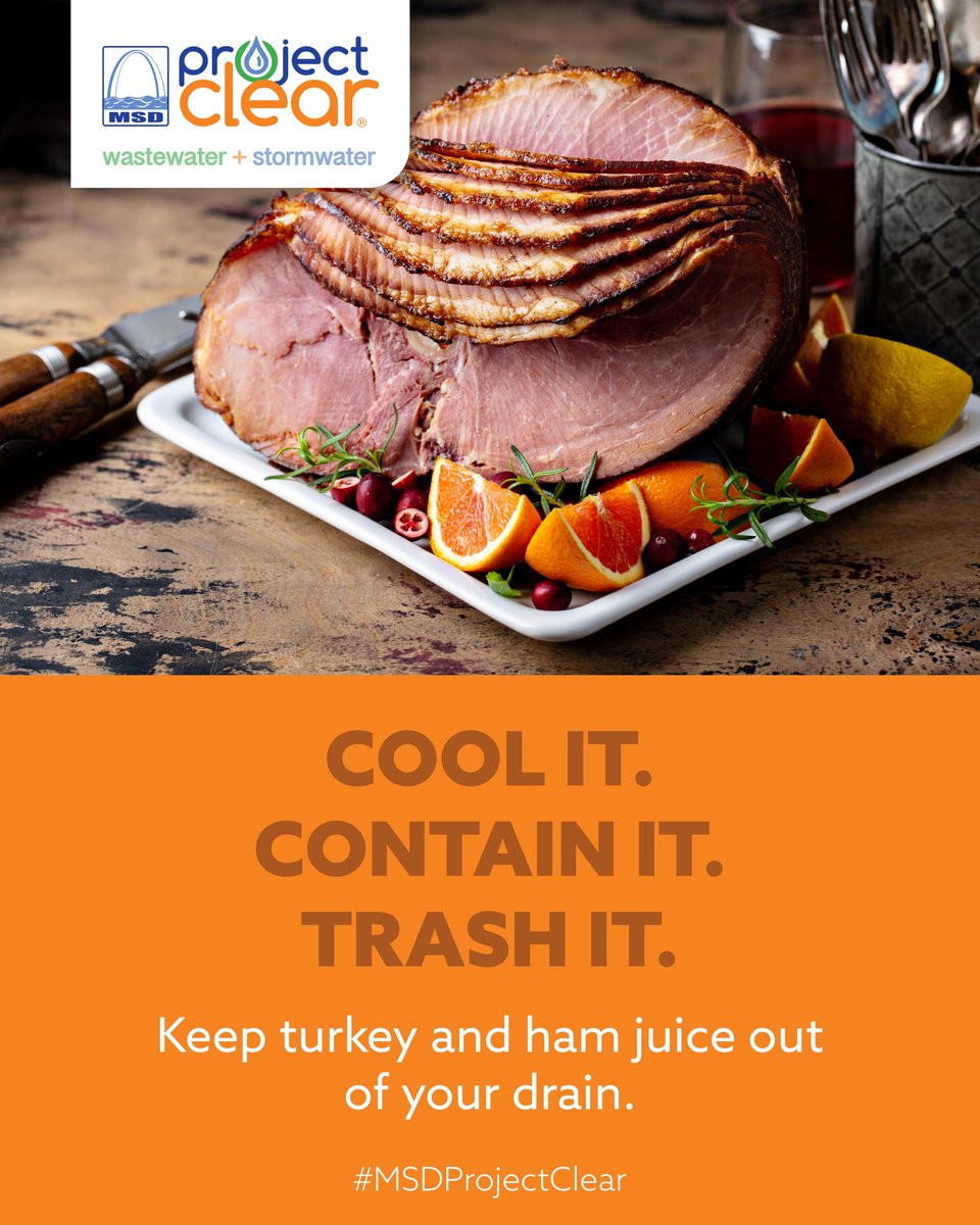 MSDProjectClear's tweet image. Whether it&apos;s your first time or your fifteenth time cooking Thanksgiving dinner, make sure to keep your turkey and ham juice out of your drain. #KeepDrainsClear #Thanksgiving