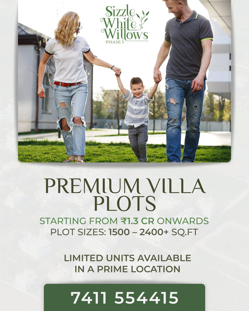 SizzleProperty's tweet image. ✨ Secure your family’s happiness by choosing a plot that builds a stronger, brighter tomorrow.

✅BMRDA Approved &amp;amp; RERA with E-Khata, offering Premium Plots from 1500 to 2400+ sqft.
✅Starting at only ₹1.3 Cr*
📞 For details, 7411554415 / 7353036660

#plotsforsale #villaplots