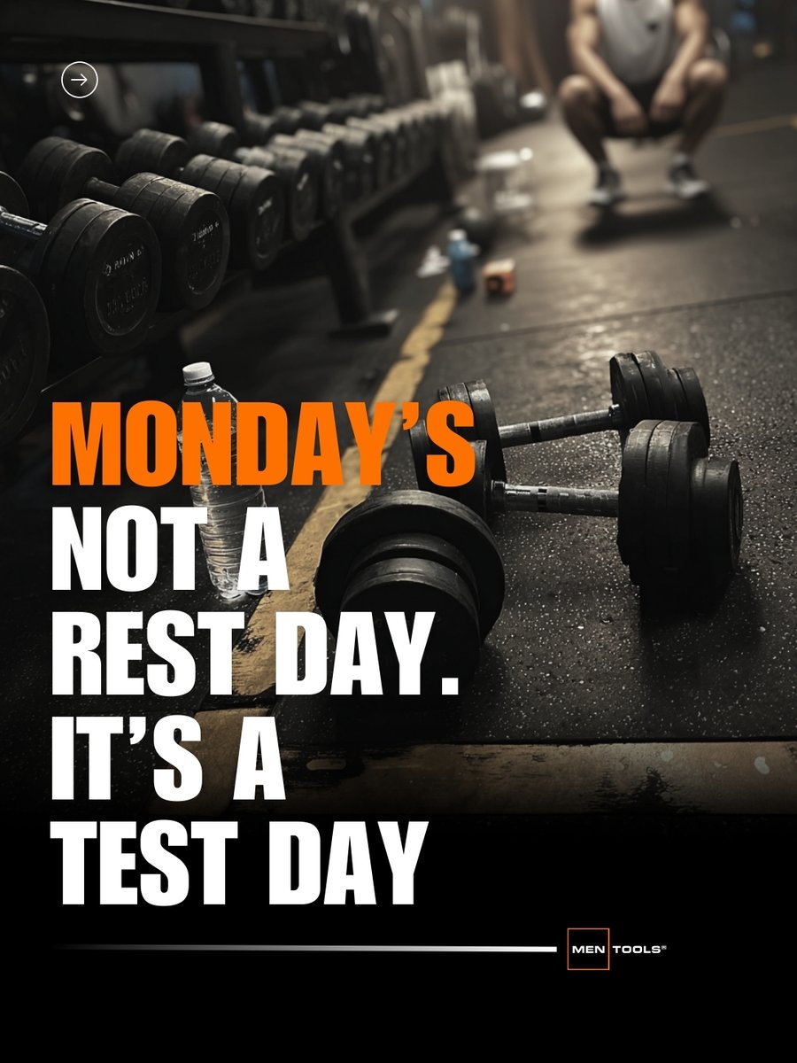 Mentools_'s tweet photo. MEN: Monday’s Not a Rest Day. It’s a Test Day
Check the link in bio to take our free Body Reset Quiz.
#personaldevelopment #modernmen #fitness #mentools https://t.co/kKRV9P4MDN