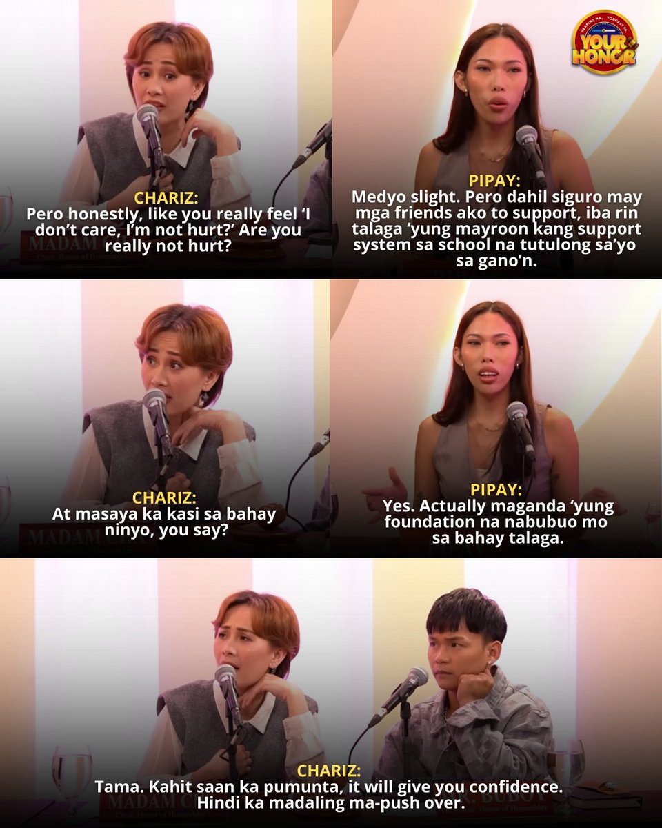 YouLOLGMA's tweet image. Iba ang lakas ng may solid support system, sa school man o sa bahay. 🤍

#YouLOLYourHonor | Saturdays, after &apos;Pepito Manaloto&apos;
Watch full #YourHonor episode here: bit.ly/4plneAl
#Pipay #CharizSolomon #BuboyVillar