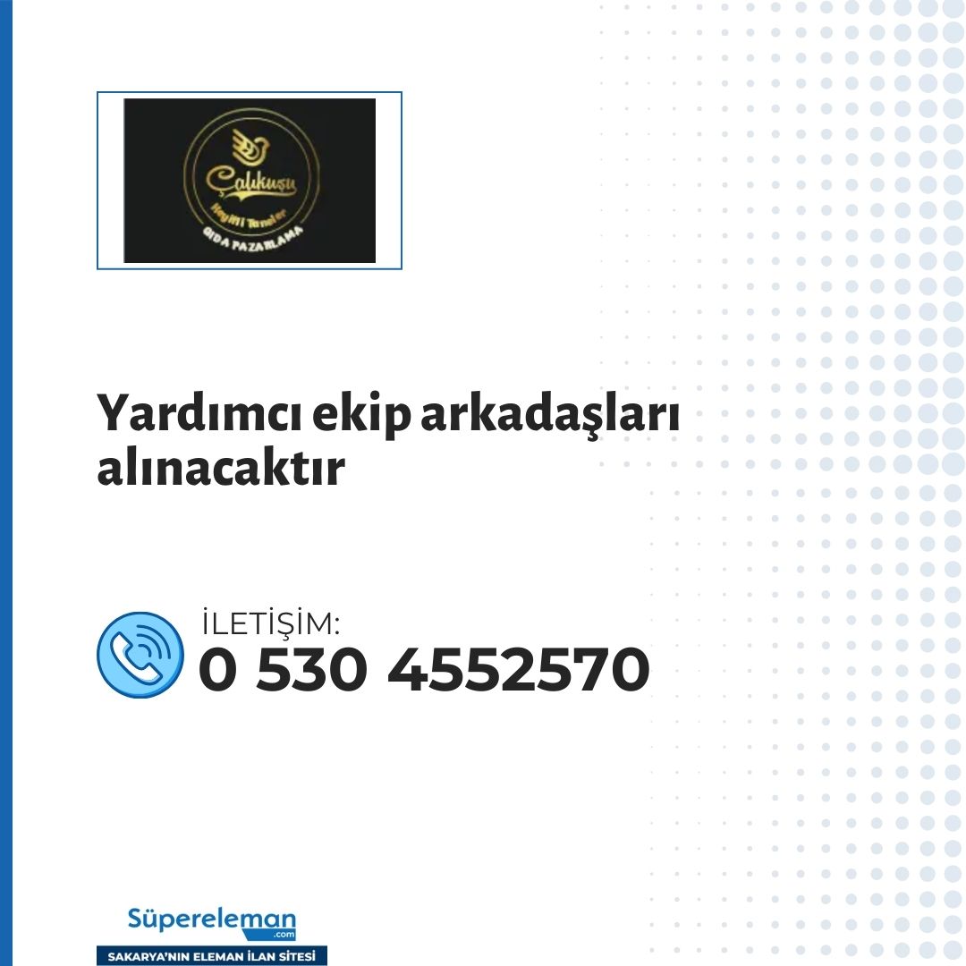 Yardımcı ekip arkadaşları alınacaktır

📌 İlan detayları:
supereleman.com/job/job_7qaiwd…

🌐 Daha fazla ilan görmek için web sitemizi ziyaret edebilirsiniz: supereleman.com #sakarya #işilanı #işfırsatı #personel