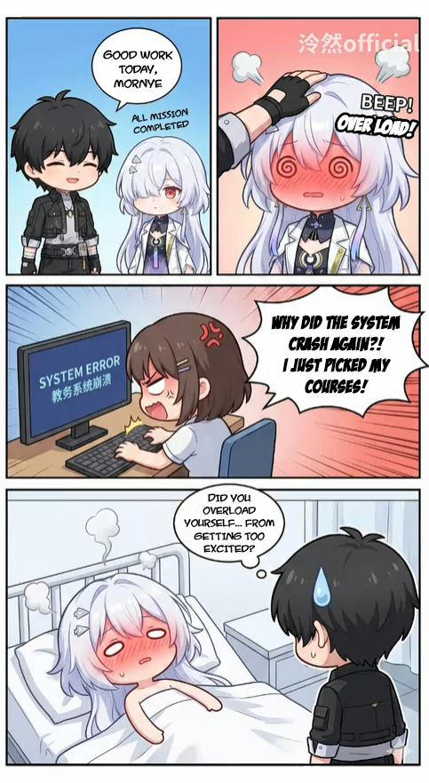 KagaOnda's tweet image. Found some archives of Wuwa 4-koma on Bilibili, set around Rover, Chisa, and the new girls. Re-upload because of some error.