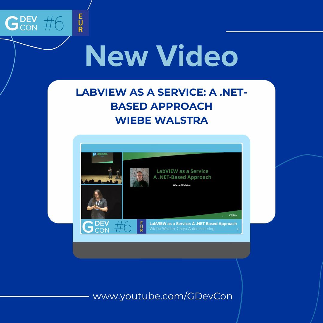 GDevConference's tweet image. 🎥 Now on #GDevCon YouTube: LabVIEW as a Service: A .NET-Based Approach. Wiebe presents a lightweight, open-source method for running #LabVIEW executables as full Windows Services - without extra tools or workarounds. Watch now: bit.ly/G6Wiebe
