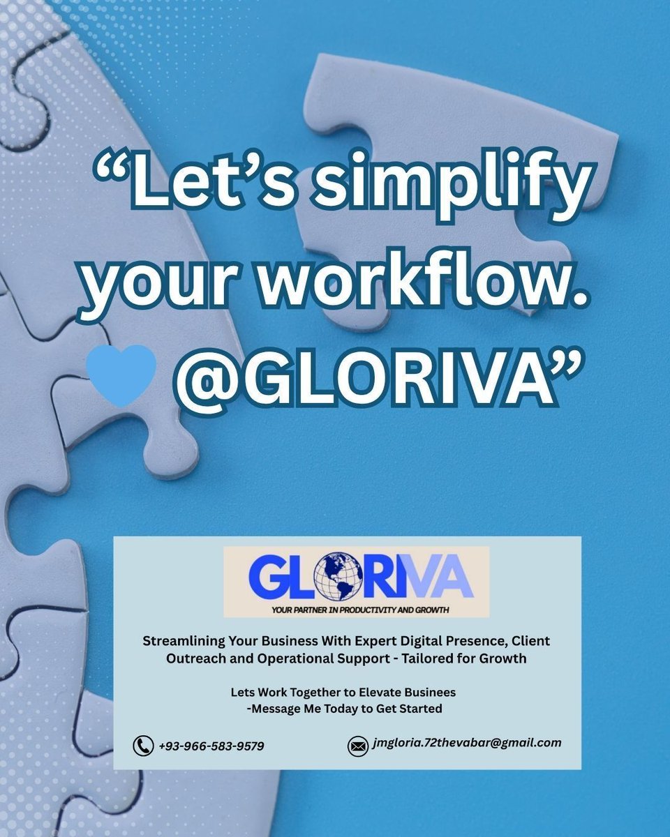 josephglor57168's tweet image. From Overwhelmed to Organized — that’s what GLORIVA is here for.

When you delegate, you don’t lose control — you gain freedom.

Let’s make your business run smoother, together.

#VirtualAssistantPH #WorkSmart #DelegateToElevate