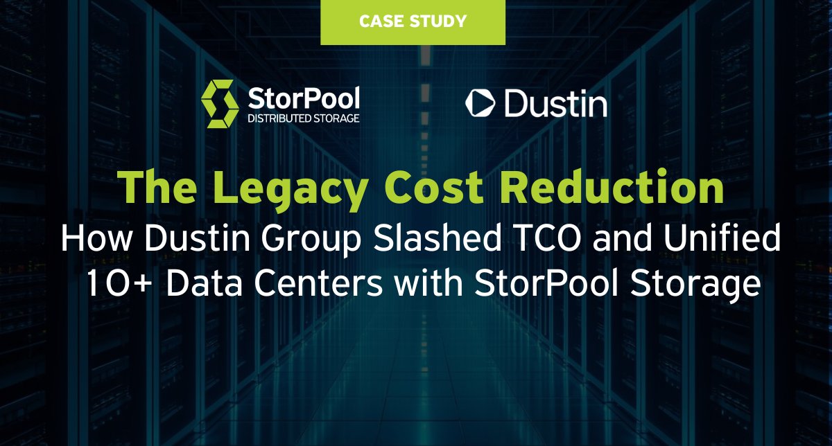 storpool's tweet image. Discover how Dustin Group boosted cloud performance, simplified ops, and scaled efficiently with StorPool’s software-defined storage. 

Read the full case study: hubs.ly/Q03W1_2d0 

#StorPool #CloudInfrastructure #SDS #CaseStudy