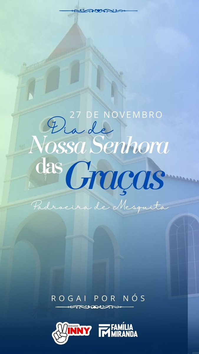 Hoje, dia 27 de novembro, celebramos Nossa Senhora das Graças, padroeira da nossa cidade, um momento de fé e união para todos nós.