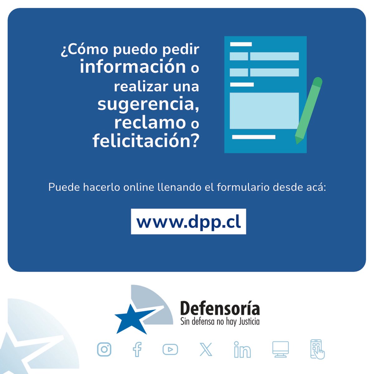 💬 ¿Dudas, reclamos o felicitaciones? Hazlo directo en 👉🏼 dpp.cl ¡Tu opinión importa!
