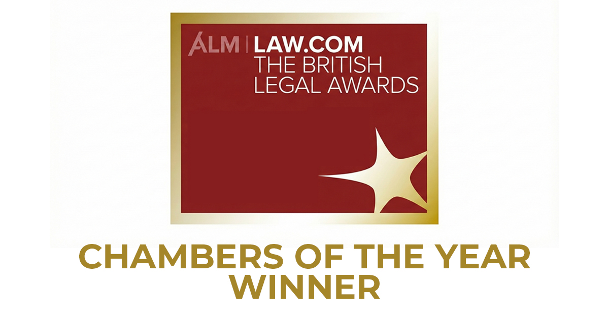 We're absolutely delighted to announce that we won in the 𝑪𝒉𝒂𝒎𝒃𝒆𝒓𝒔 𝒐𝒇 𝒕𝒉𝒆 𝒀𝒆𝒂𝒓 category at last night's #BritishLegalAwards. 

The only regional set shortlisted to win against stellar competition from leading London sets is a truly fantastic achievement.