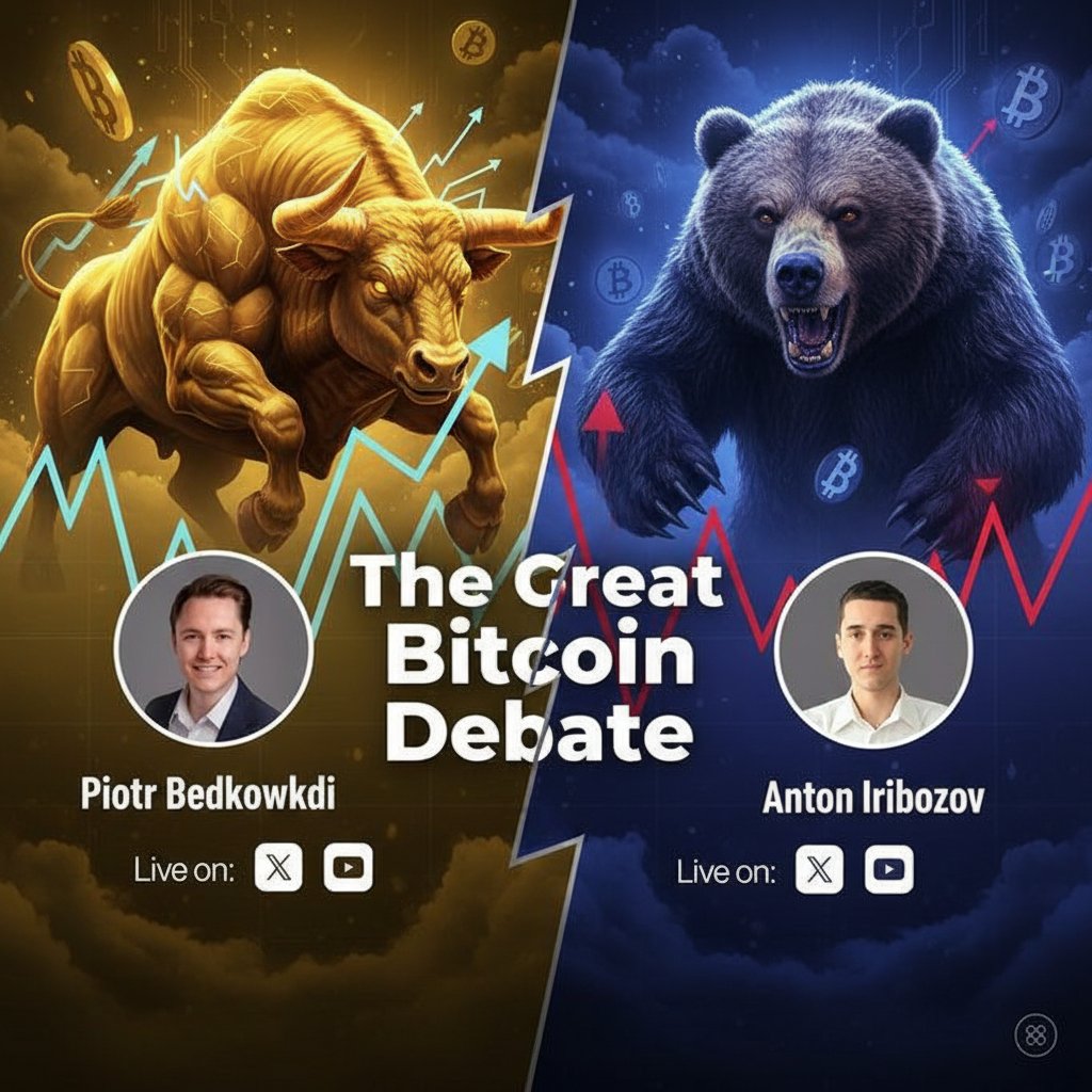 🚨 NEW EPISODE DROP 🚨

Are we heading into a #Bitcoin bear market in 2026… or is this just the mid-cycle shakeout? 👀

<a href="/piotrbed/">Piotr Bedkowski</a>  and <a href="/airibozov/">Anton ₿ Iribozov🟠</a> go head-to-head on The Great Bitcoin Debate, ETF flows, macro, OG profit-taking, miner pressure, all on the table.

Tune in and pick