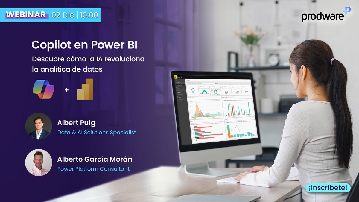ProdwareES's tweet image. La #analítica de #datos evoluciona a pasos agigantados y #Microsoft ha dado un paso decisivo con la incorporación de #Copilot en #PowerBI. Escala la #innovación y optimiza procesos y decisiones de #negocio integrando la #IA en tu día a día: ➡️ okt.to/MbKLGX
#DataDriven