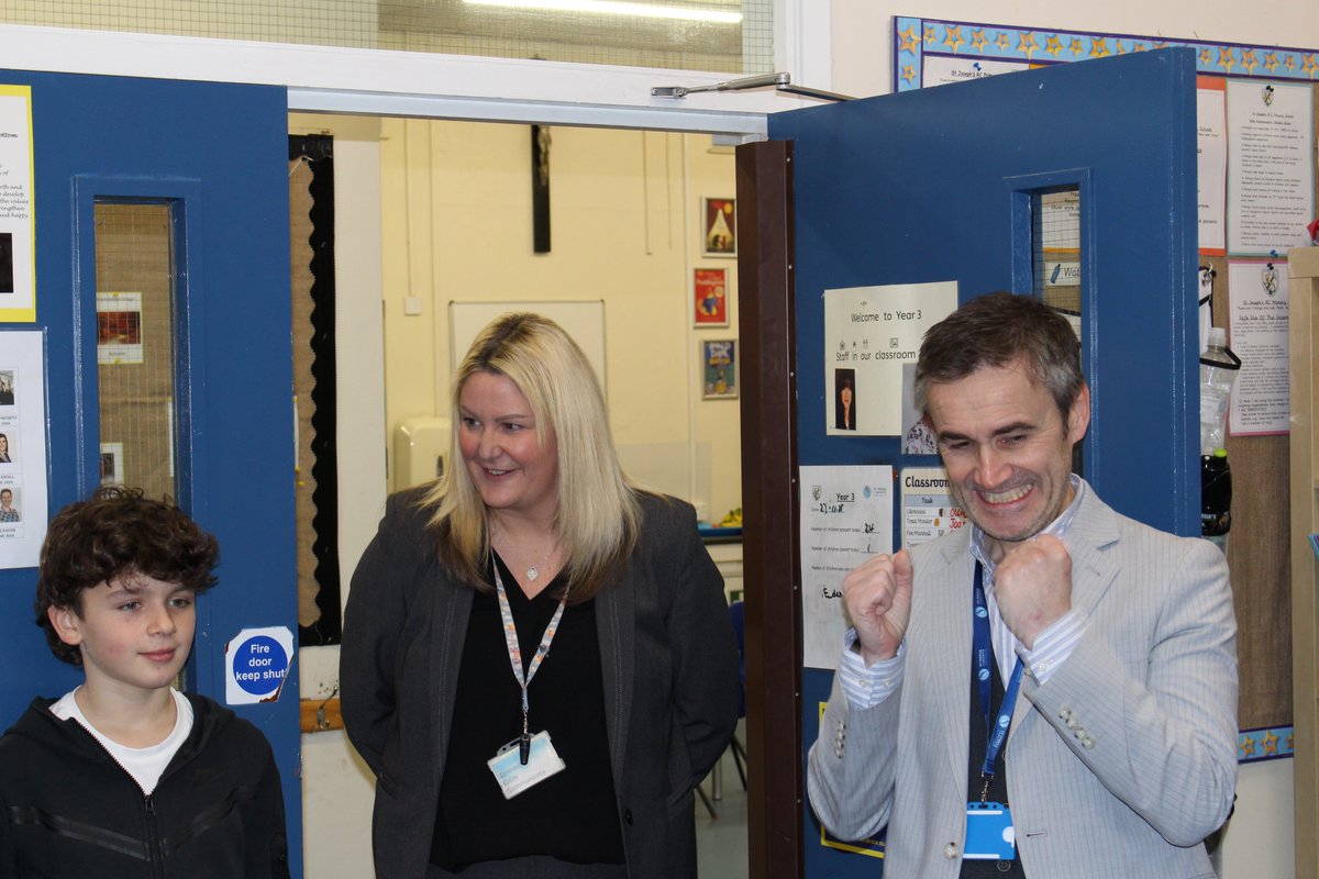 Our <a href="/CSEL_STOC/">Chris Foley</a> visit to <a href="/stjosephbury/">St Joseph's</a> had a bit of a different feel today...

After being invited to a whole school Liturgy, we were taken on a 'treasure hunt' around the school.  In each classroom we visited, we were presented with a set of clues 👀

The clues we were given in